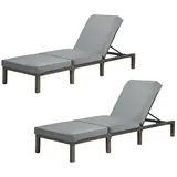 Svita Peach Sonnenliege 196 x 66 x 22 cm Grau