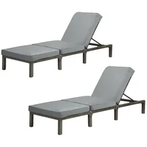 Svita Peach Sonnenliege 196 x 66 x 22 cm Grau