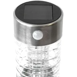 Grundig Solarleuchte Edelstahl/Glas H39cm inkl. Erdspieß/spritzwassergeschützt/silber