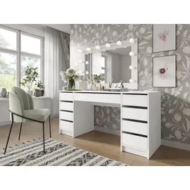 Mirjan24 Schreibtisch Ada Bis, Schlafzimmer Kosmetiktisch mit neun Schubladen Rechteckig,Rechteckig, 154x76x55 cm, Arbeitszimmer, Schreibtische, Bürotische