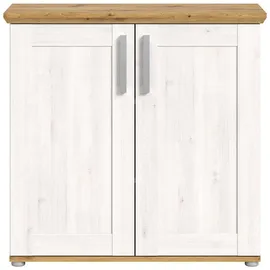 inn.furn Kommode Sideboard 95 x 92 cm Weiß / Naturbelassen