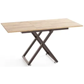 WFL GROUP Axen Braun Eiche 120-160 x 80 x 38-75 cm