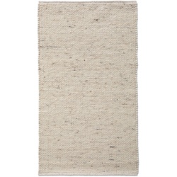 Allgäuer Teppichmanufaktur Webteppich Laax Uni 90 x 160 cm Mischgewebe Beige Creme