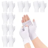 6 Paar Fingerlose Ekzem Handschuhe,Weiße Baumwollhandschuhe Neurodermitis Medizinische Feuchtigkeitsspendende Handschuhe Wiederverwendbare Touchscreen Lotion Handschuhe für trockene Hände schlafen