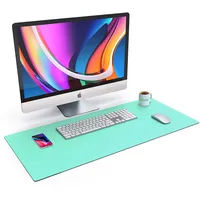 CSL Tischunterlage Schreibtischunterlage 90 x 40cm - Premium PU-Leder Schreibunterlage - zusätzliche Anti Rutsch Beschichtung - wasserdicht - XXL Mauspad für Büro u Home Office 900x400 mm Mint Grün