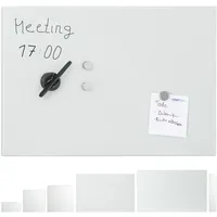 Relaxdays Glas-Magnetboard 60 x 40 cm Weiß