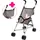 Bayer Puppenbuggy BAYER, schmetterling grau, rosa, Puppenwagen, KinderB:27cm H:56cm T:47cm, Kunststoff, Metall, Polyester, mit Tasche, B:27cm H:56cm T:47cm