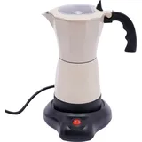 300ml Elektrische Kaffeemaschine mit Basis Espressokocher Mokka Kanne (weiß) für 6 Espressotassen - Schwarz