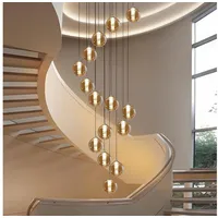 ZMH Pendelleuchte LED Höhenverstellbar Kronleuchter Glas Wohnzimmerlampe, LED wechselbar, Warmweiß, 15 Flammig rosa