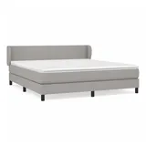 vidaXL Boxspringbett mit Matratze Hellgrau 180x200 cm Stoff