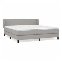 vidaXL Boxspringbett mit Matratze Hellgrau 180x200 cm Stoff