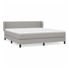 vidaXL Boxspringbett mit Matratze Hellgrau 180x200 cm Stoff