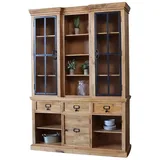 baario Buffet Schrank PACIFICA Wandschrank massiv Mangoholz Buffet Vitrine Antik Design braun