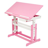 TecTake Schreibtisch höhenverstellbar 109x55x63-94cm - pink