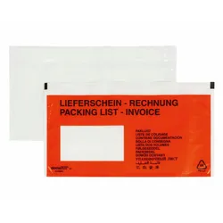 VEPATIM 1000x DOCUFIX Dokumententaschen *Lieferschein/Rechnung* DIN Lang 240x115mm