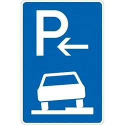 Verkehrsschild VZ315-56, Parken halb auf Gehwegen rechts (Anfang), Alu, RA1, 600x900 mm