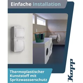Kopp Klappdeckelsteckdose 2-fach Arktisweiß