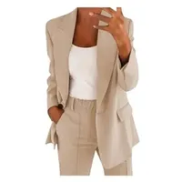 Hosenanzüge für Damen Elegant Blazer Anzug Set Business Modern Anzughose Einfarbig Streetwear Zweiteilig Hosenanzug Revers Slim Fit Sportlich Büro Outfit Anzugjacke Freizeitanzug - 4XL