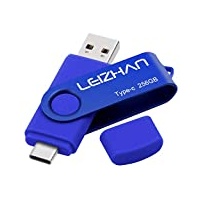 LEIZHAN USB Stick Type C Memory Stick 256GB Flash Drive OTG(On The Go) 2 in 1 USB C Speicherstic for Type-C Smart Phone and MacBook (256GB, Blau)
