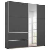 Rauch Möbel Schiebetürenschrank Rauch Sevilla, Grau, Metall, 2 Fächer, 2 Schubladen, 175x210x59 cm, Blauer Engel, BQ - Bündnis für Qualität, Made in Germany, Schrankfront mit Spiegel, Schlafzimmer, Kleiderschränke, Schwebetürenschränke
