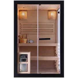 SANOTECHNIK PANORAMA Black inkl. 3,5 kW Ofen + int. Steuerung