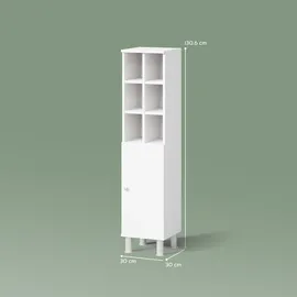 livinity Midischrank Fucino Badkommode 30 x 130,6 x 30 cm Weiß