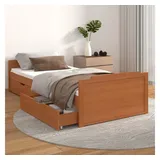 vidaXL Massivholzbett 90 x 200 cm Honigbraun