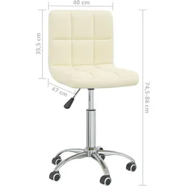 vidaXL Bürostuhl Drehbar Creme Stoff