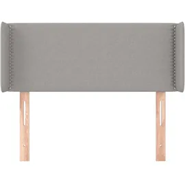 vidaXL Kopfteil mit Ohren Hellgrau 93x16x78/88 cm Stoff