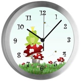 CreaDesign Funkwanduhr Funkuhr, Kinder Wanduhr, Kinderuhr, Kinderzimmer Froschkönig (geräuscharmes Uhrwerk) bunt