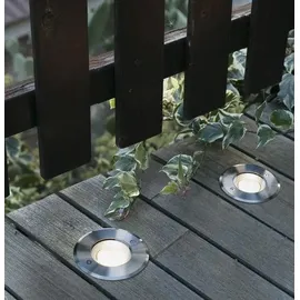 FARO SURIA Bodeneinbauleuchte Edelstahl Ø 12 cm 3W 3000K 319lm IP67 silber