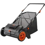Vevor Rasenkehrer 54 cm Rasenkehrmaschine Manuell 99L Fassungsvermögen des Fangkorbs Laub- und Rasensammler Spindelmäher 112x67x90cm Handspindelmäher verstellbar zum Aufkehren von Laub Grasschnitt