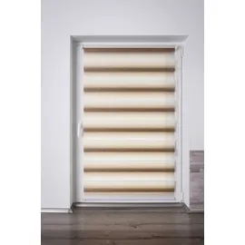 K-HOME Doppelrollo Farbverlauf 30 x 150 cm beige/weiß
