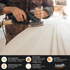 Lemodo Arbeitsbock Stahl 83–129 cm schwarz höhenverstellbar