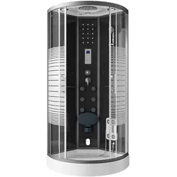 Home Deluxe GmbH HOME DELUXE - Dampfdusche BLACK PEARL - Maße 90 x 90 cm - inkl. Dampffunktion, Regendusche, Radio und Zubehör I Fertigdusche, Dusche, Duschtempel