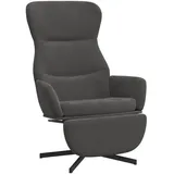 vidaXL Relaxsessel mit Fußstütze Dunkelgrau Samt