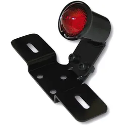 SHIN YO LED-Rücklicht OLD SCHOOL TYP3, schwarz, rotes Glas, mit Nr.-Schildhalter, schwarz
