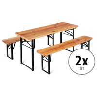 Stagecaptain Bierzeltgarnitur BBK-110 Hirschgarten Kinder-Festzeltgarnitur 110 cm, (6-tlg., 4 x Bank, 2 x Tisch), kleine Sitzgelegeneheit für Kinder, extra niedrig (Tischhöhe: 53 cm) beige