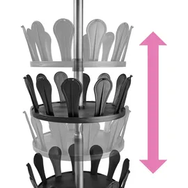 Tectake tectake® Schuhkarussell, Kunststoff und Stahl, höhenverstellbar mit Klemmmechanismus, 26,5 x 100-300 cm