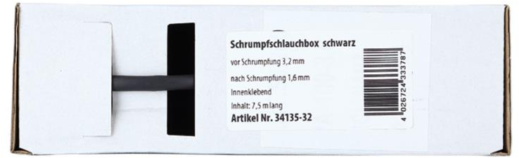  Schrumpfschlauch mit Innenkleber schwarz Ø3,2 mm/ 7,5 m 