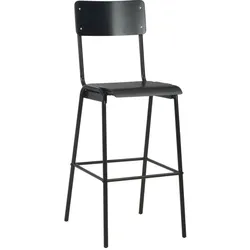 vidaXL Barhocker 2 Stk. Schwarz Massives Sperrholz Stahl