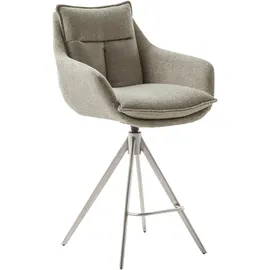 MCA Furniture Bistrostuhl MCA FURNITURE "Parker Tresenstuhl mit Armlehnen Tresenhocker", braun (cappuccino, edelstahlfarben, cappuccino), B:60cm H:98cm T:62cm, Polyester, Stühle, Bistrostuhl, Barhocker,Barmoebel,Barstuhl,360 drehbar,mit Lehne,belastbar 120 kg