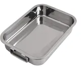 niulumea Edelstahl Bräter mit Rost 25 x 18 x 5 cm Silber