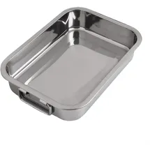niulumea Edelstahl Bräter mit Rost 25 x 18 x 5 cm Silber