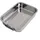 niulumea Edelstahl Bräter mit Rost 25 x 18 x 5 cm Silber