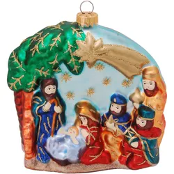 Krebs Glas Lauscha Multicolor 10cm WeihnachtsKrippe aus Glas, mundgeblasen und aufwendig handdekoriert
