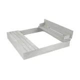 roba Sandkasten Outdoor+ mit Abdeckung und aufklappbarer Sitzbank grau