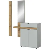 Möbel Kraft NARO Garderobenkombination 148,00x37,00x194,00 Grau