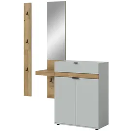 Möbel Kraft NARO Garderobenkombination 148,00x37,00x194,00 Grau