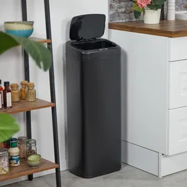 Relaxdays Mülleimer mit Sensor, 50l, elektrischer Deckel, Müllbeutelhalter, Küchenmülleimer, Abfalleimer schwarz
